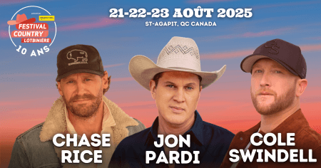 CHASE RICE EST LA TROISIÈME TÊTE D’AFFICHE DU FESTIVAL COUNTRY LOTBINIÈRE